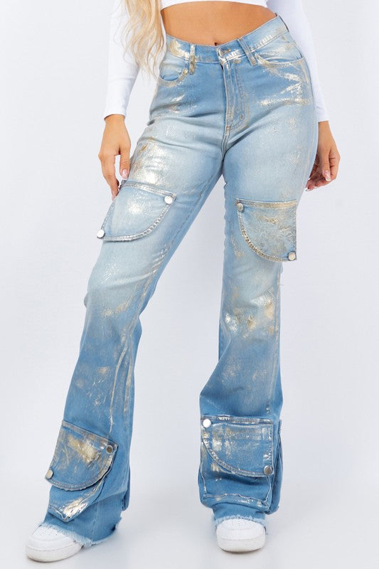 Utility Foil Cargo Pants