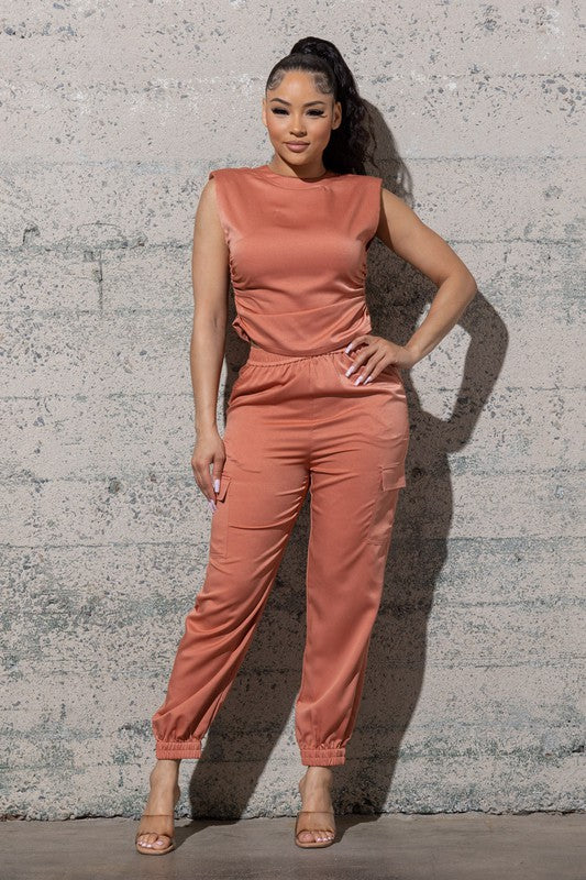 Satin Jogger Set