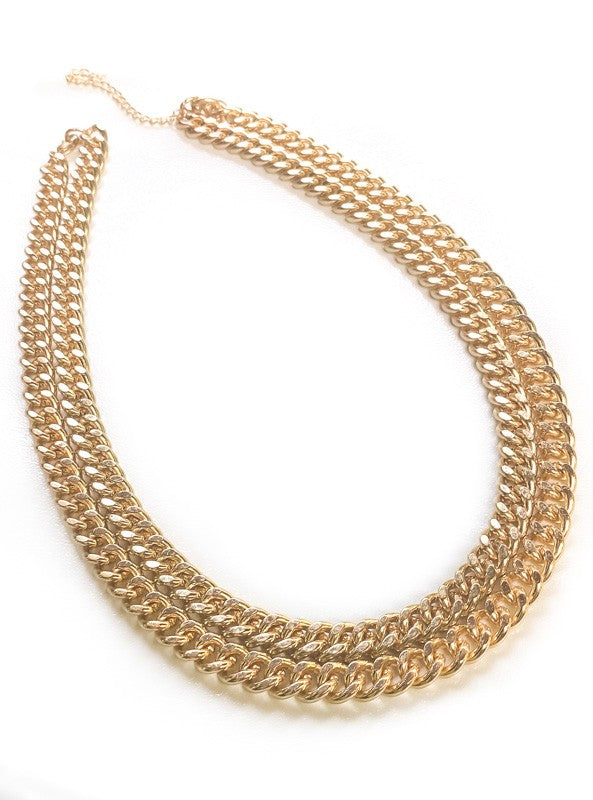 Double Strand Chain Link Necklace