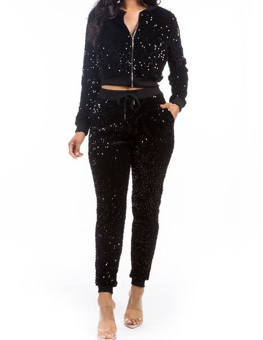 Sequin Two Piece Set Plus