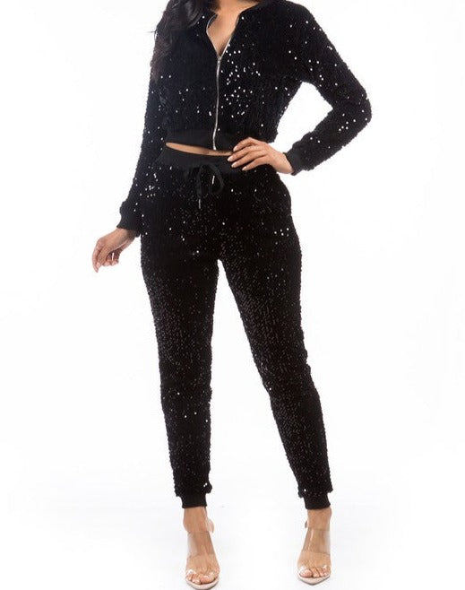 Sequin Two Piece Set Plus