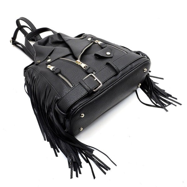 Motorcycle Jacket Fringe Backpack