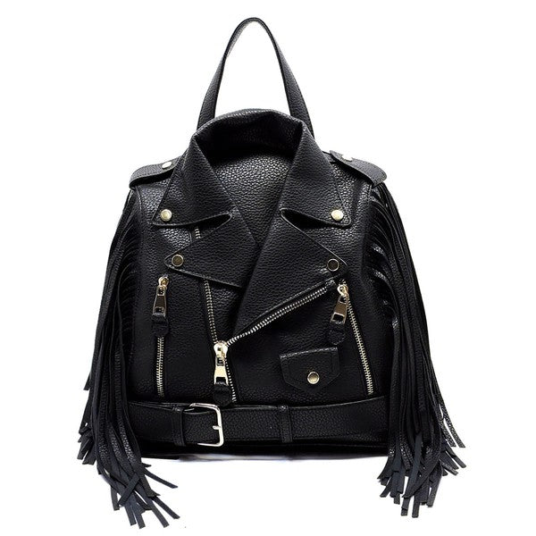 Motorcycle Jacket Fringe Backpack