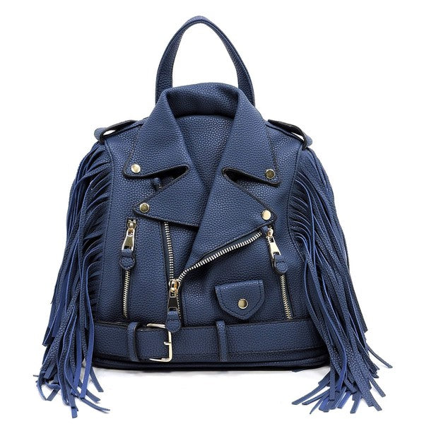 Motorcycle Jacket Fringe Backpack