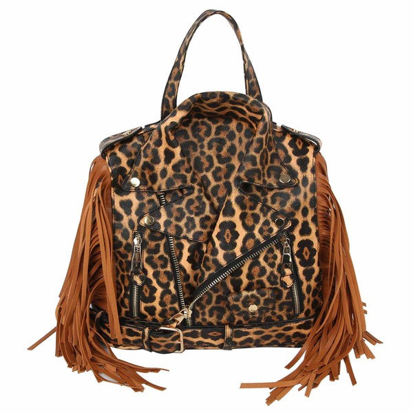 Motorcycle Jacket Fringe Backpack