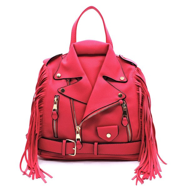 Motorcycle Jacket Fringe Backpack