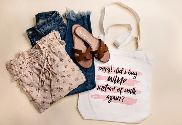 OOPS DID I BUY WINE GRAPHIC TOTE BAG
