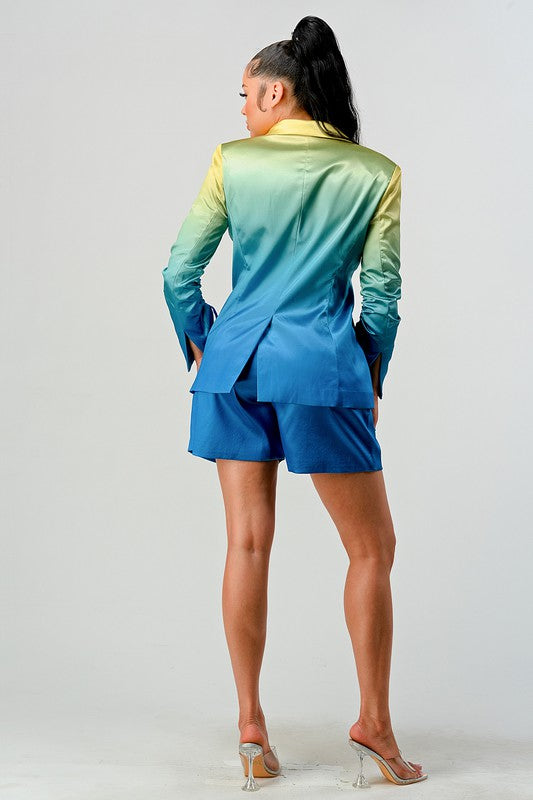 Ombre Blazer Suit Set