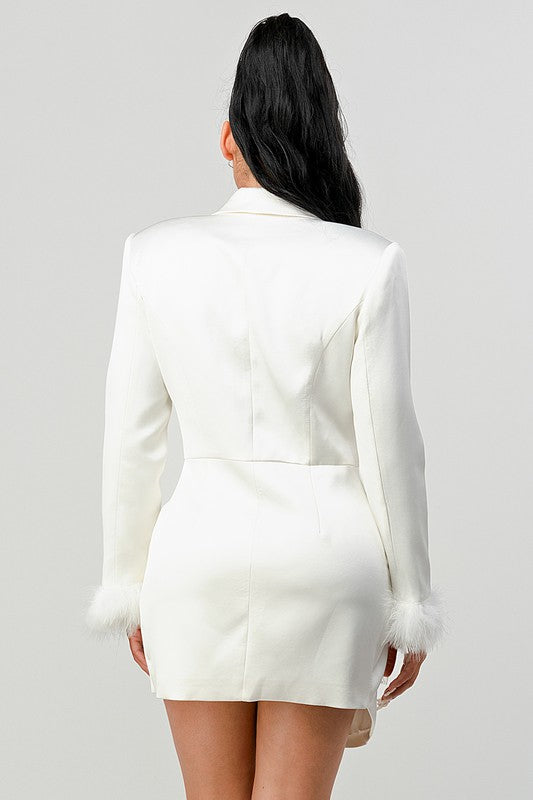 Nathina Feathered Blazer Mini Dress