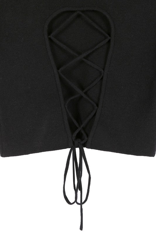 Lace Up Sweater