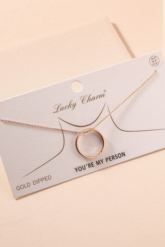 You're My Person Circle Pendant Necklace