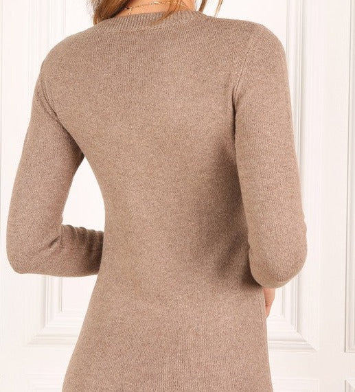 V neck sweater maxi dress