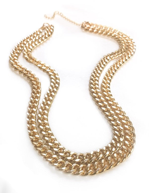 Double Strand Chain Link Necklace