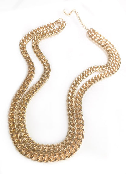 Double Strand Chain Link Necklace