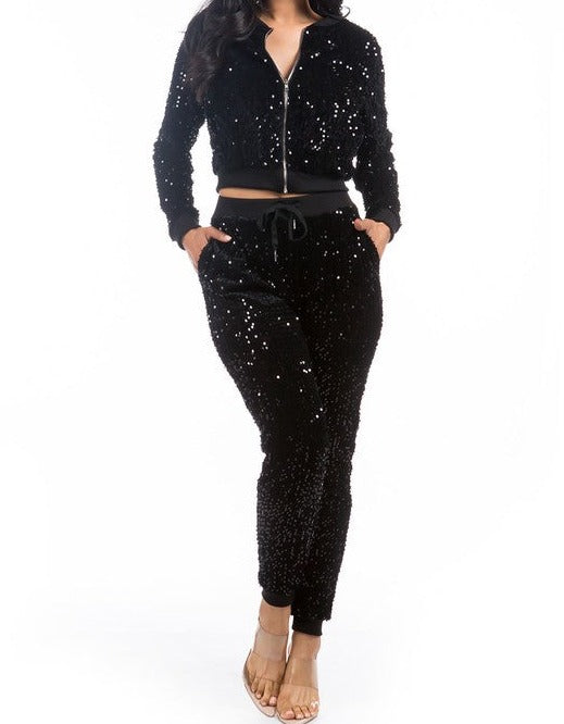 Sequin Two Piece Set Plus