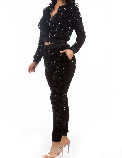 Sequin Two Piece Set Plus