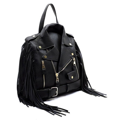 Motorcycle Jacket Fringe Backpack
