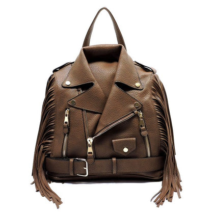 Motorcycle Jacket Fringe Backpack