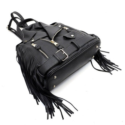 Motorcycle Jacket Fringe Backpack