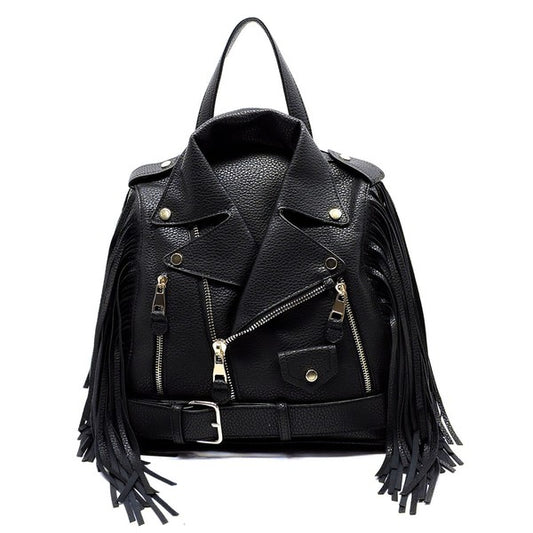 Motorcycle Jacket Fringe Backpack