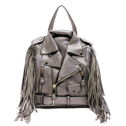 Motorcycle Jacket Fringe Backpack
