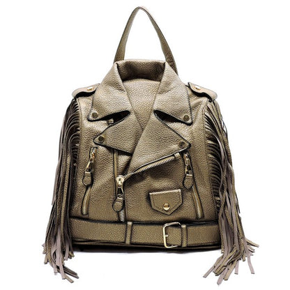 Motorcycle Jacket Fringe Backpack