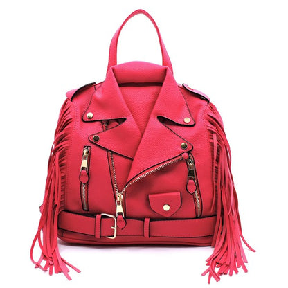 Motorcycle Jacket Fringe Backpack