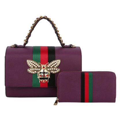 Queen Bee Stripe 2 in 1 Boxy Satchel