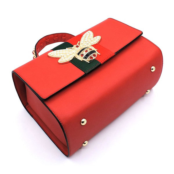 Queen Bee Stripe 2 in 1 Boxy Satchel