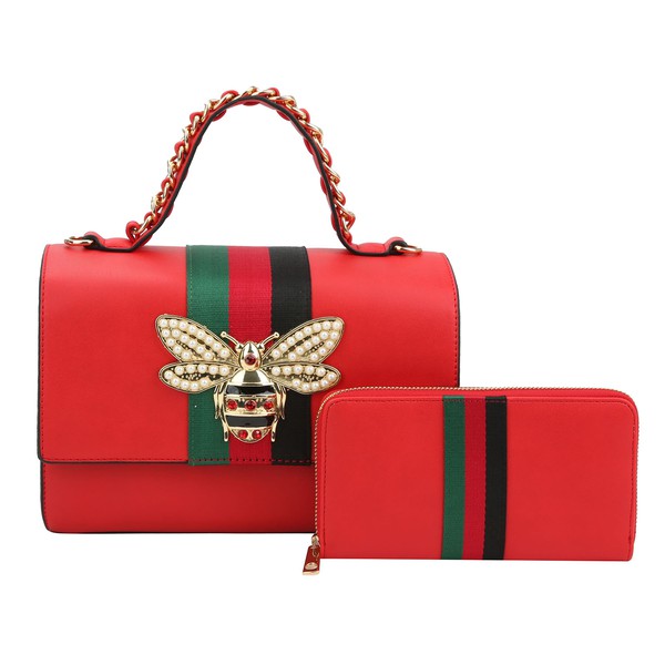 Queen Bee Stripe 2 in 1 Boxy Satchel