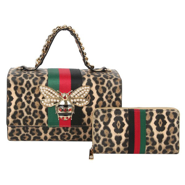 Queen Bee Stripe 2 in 1 Boxy Satchel