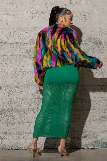 Multi Color Fury Coat