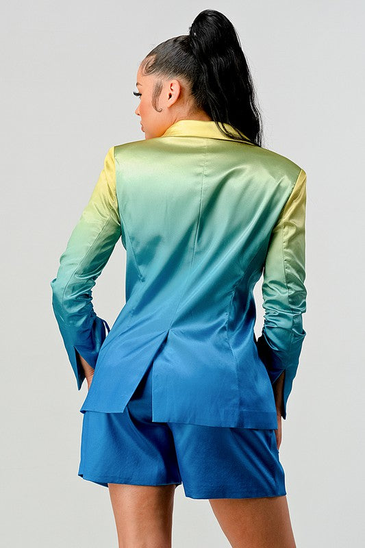 Ombre Blazer Suit Set