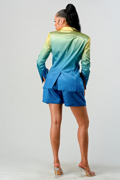 Ombre Blazer Suit Set