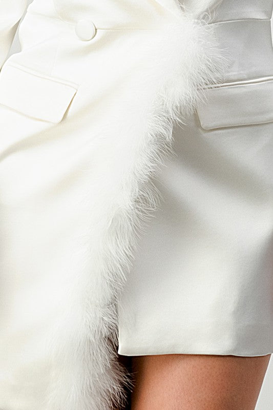 Nathina Feathered Blazer Mini Dress