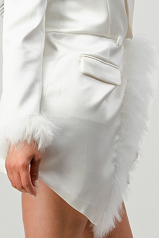 Nathina Feathered Blazer Mini Dress