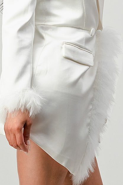 Nathina Feathered Blazer Mini Dress