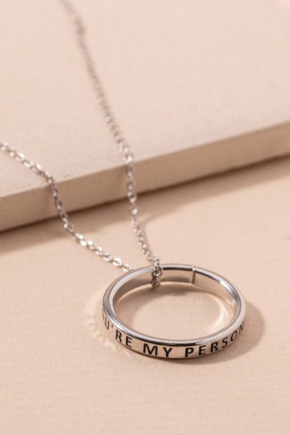 You're My Person Circle Pendant Necklace
