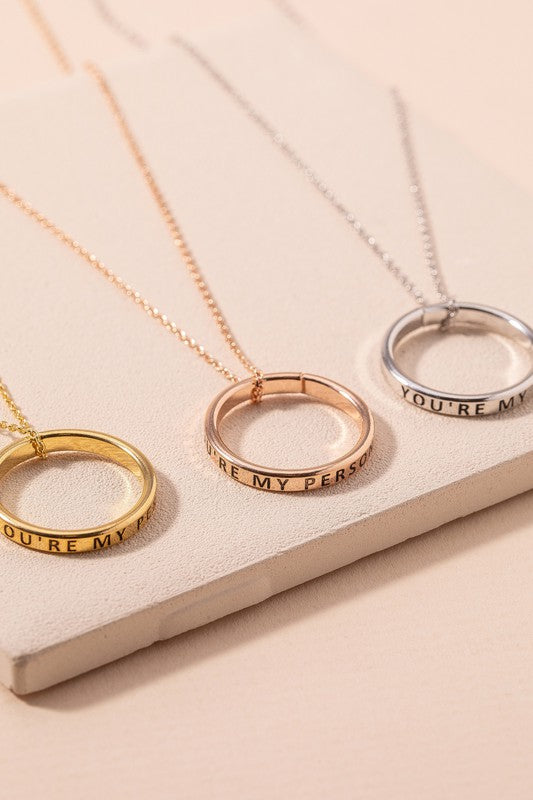 You're My Person Circle Pendant Necklace