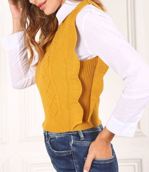 Ruffle Sweater Vest