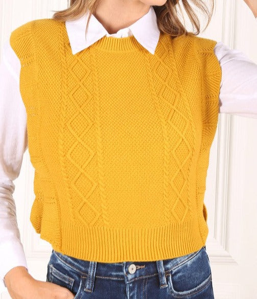 Ruffle Sweater Vest
