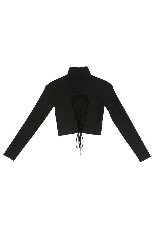 Lace Up Sweater