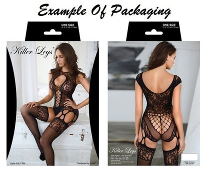 Lace Choker Neck Crotchless Fishnet Bodystocking