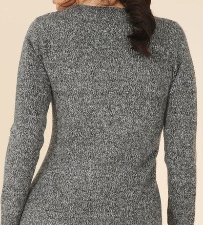 V neck sweater maxi dress