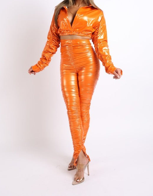 Pearl Latex Ruched Set