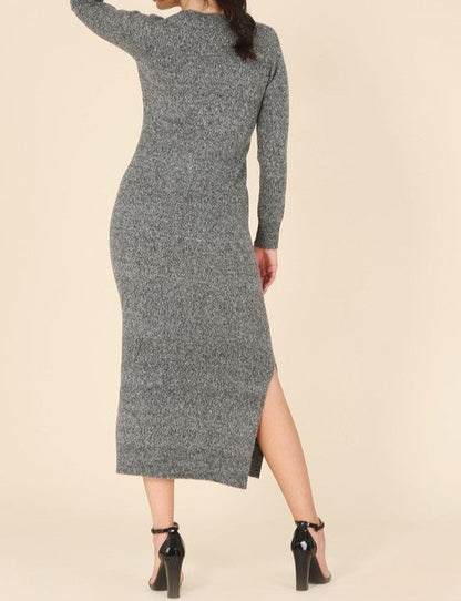 V neck sweater maxi dress